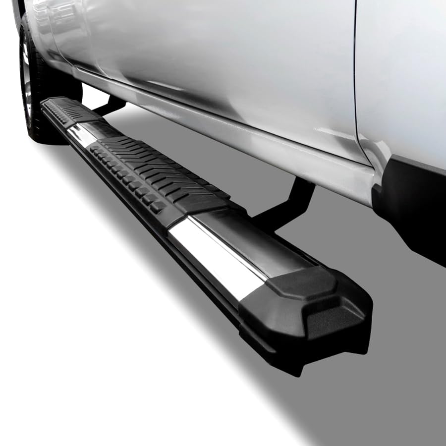 Silver Black Horse Aluminum Cutlass Running Boards Compatible with 2015-2024 Chevrolet Colorado/GMC Canyon Crew Cab