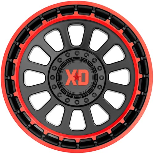 XD Wheels Omega Xd856 Satin Black MACHINED Lip with RED Tint Wheel with Alloy Steel (17 x 9. inches /6 x 78 mm, 18 mm Offset)