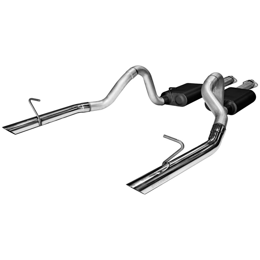 American Thunder Flowmaster 17213 Cat-Back Exhaust Kit 2.5 Inch Aluminized Steel Polished 304 Stainless Steel Tips Compatible with 1987-1993 Ford Mustang LX 5.0 and 1986 Mustang GT