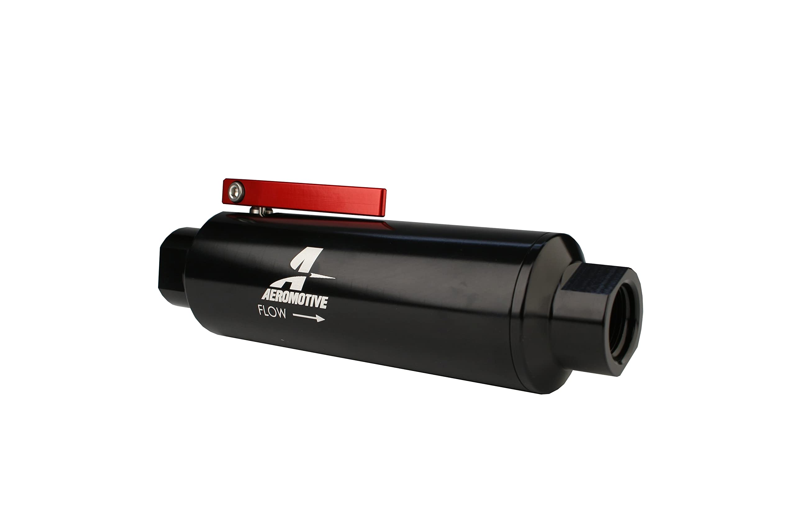 In-Line Aeromotive Shutoff Valve Fuel Filter with 100-Micron Stainless Mesh Element, ORB-10