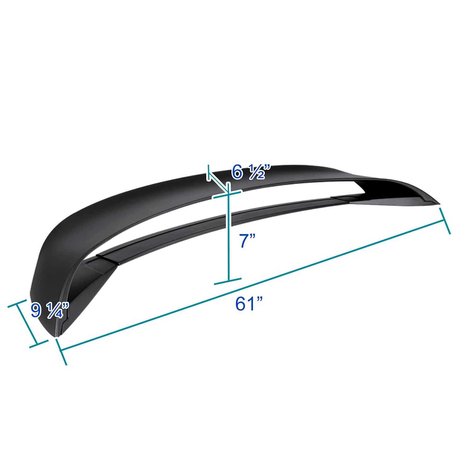 Spec-D Tuning GT350 Style Matte Black Upper and Lower ABS Rear Trunk Spoiler Compatible with 2015-2022 Ford Mustang Models
