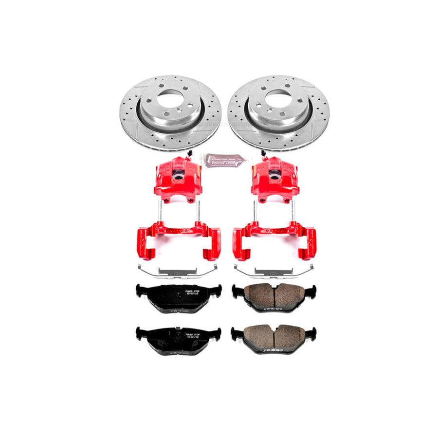 Power Stop 1-Click Performance Brake Kit KC877 with Caliper and 1 Rear Sensor Wire For BMW 3, BMW 3, BMW 325Ci, BMW 325i, BMW 3, BMW 328i [Model Specific]