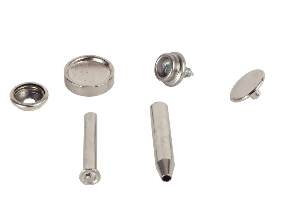 Window Covering Hardware RV Designer A304, Snap Kit with Tools, Fabric to Wall, Six Fasteners