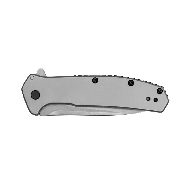 Kershaw Pocket Knife Outcome, 2.8 inch Stainless Steel Blade, Stonewashed Finish, Pocketclip,BLACK