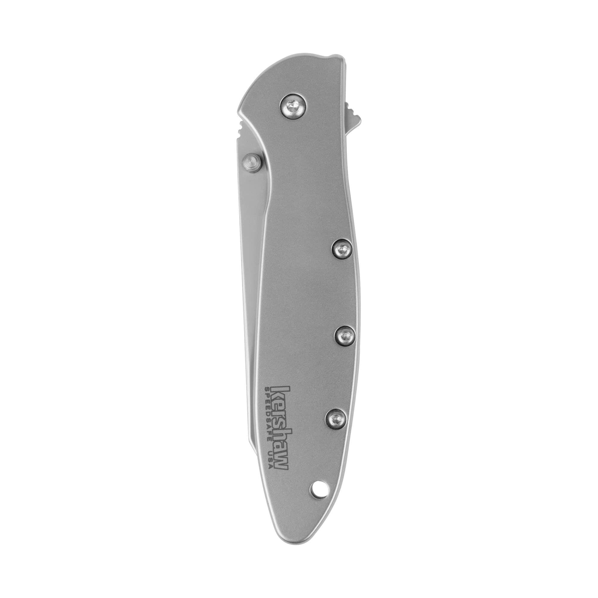 Kershaw Pocket Knife Random Leek, Gray, 3 Inch Stainless Steel Reverse Tanto Blade, EDC with Assisted Opening, Made in the USA, Reversible Clip Carry, Everyday Carry Pocket Knife for Men and Women