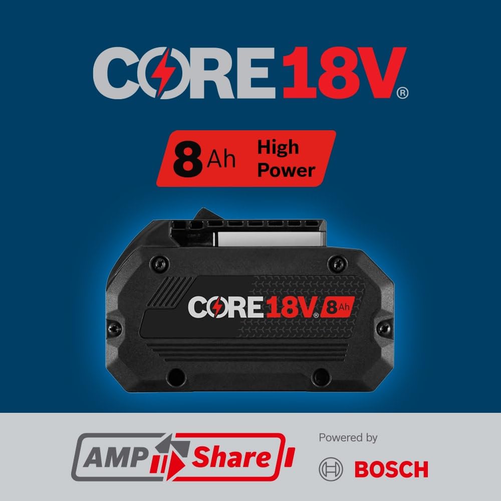 18V CORE18V® Lithium-Ion Bosch GBA18V80-2PK 8 Ah High Power Battery, 2-Pack