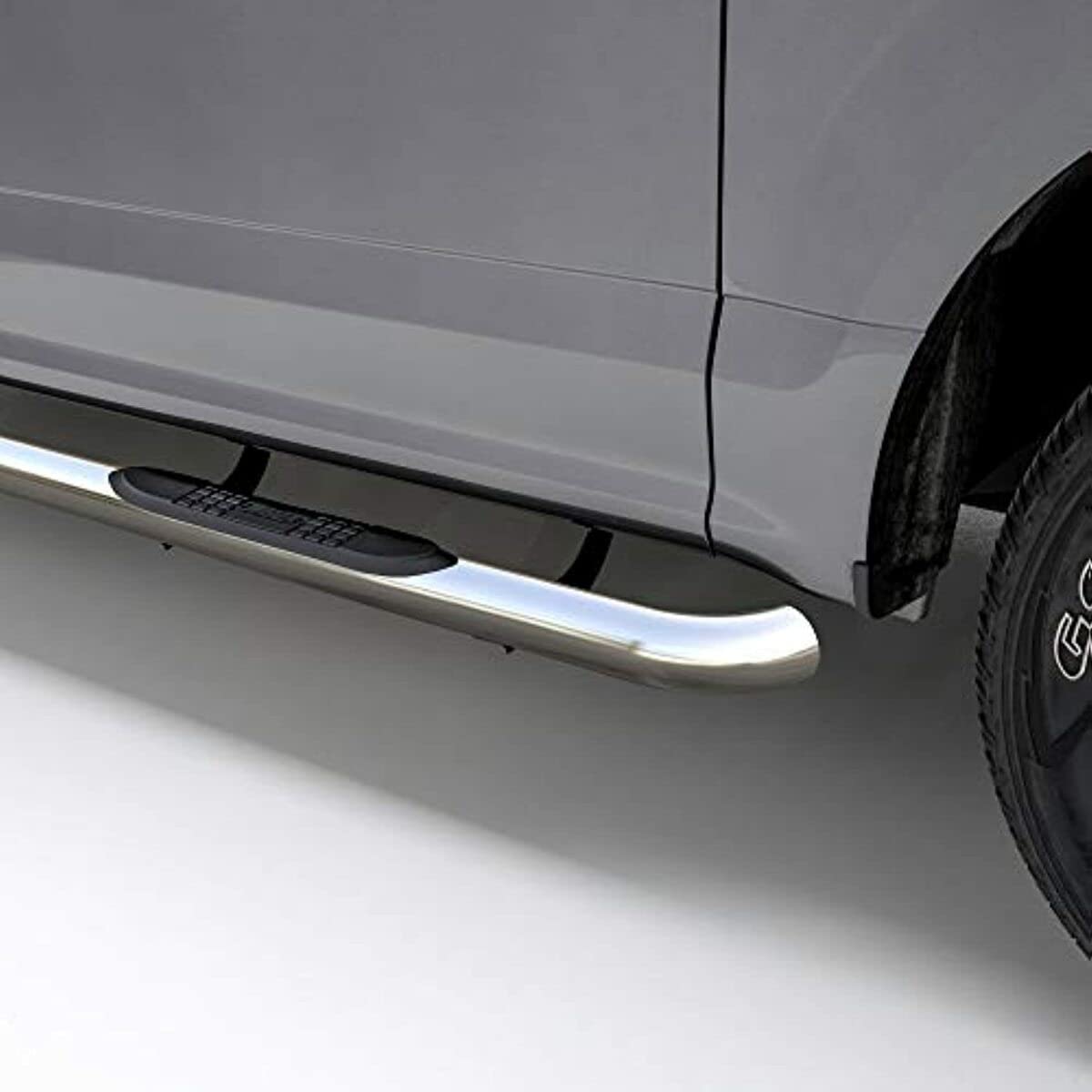 3-Inch Round Polished Stainless Steel ARIES Nerf Bars, No-Drill, Fits Select Toyota Highlander