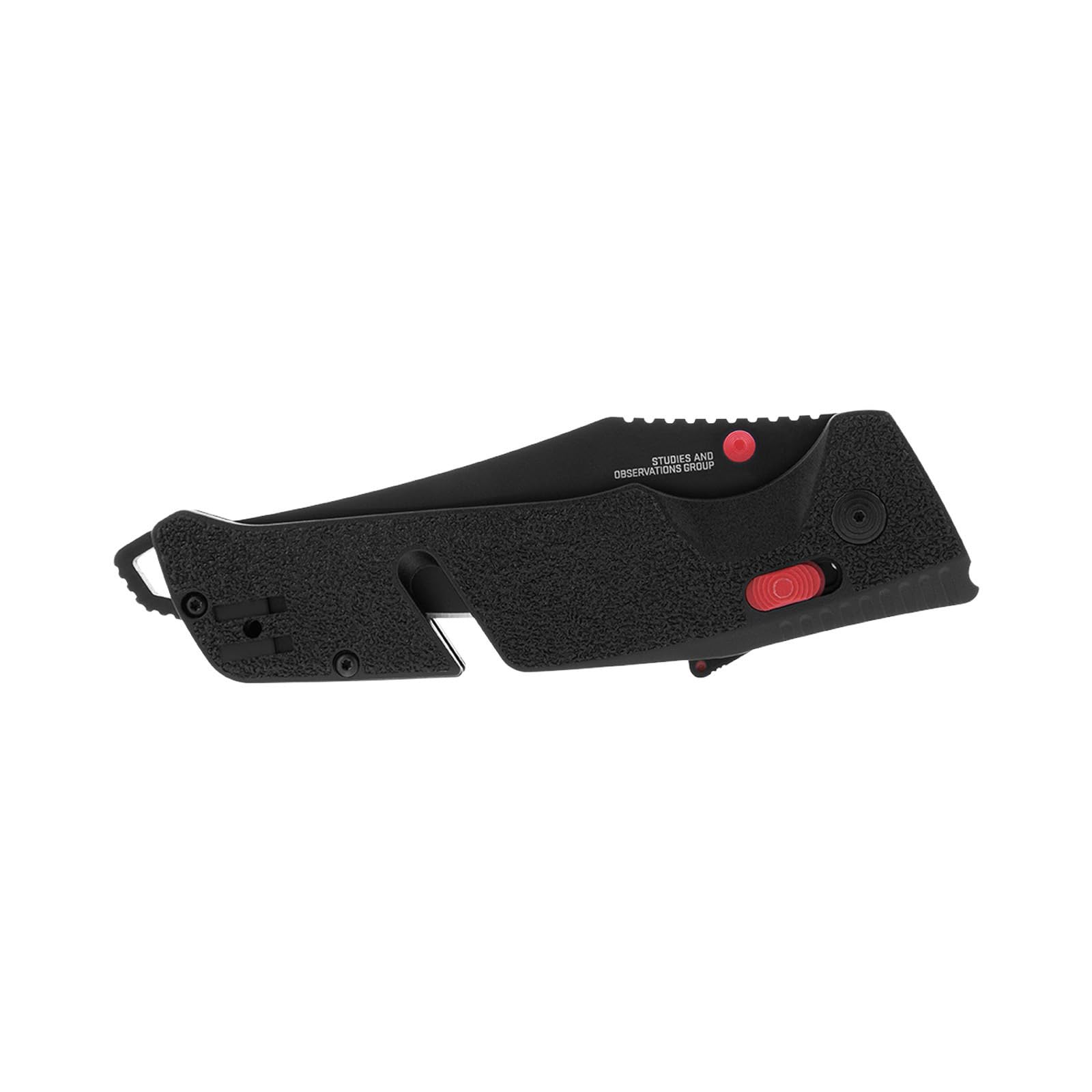 Ambidextrous SOG Trident Professional Straight Folding Knife | Heat-Treated CRYO D2 3.75" Stainless Steel Blade, Black/Red