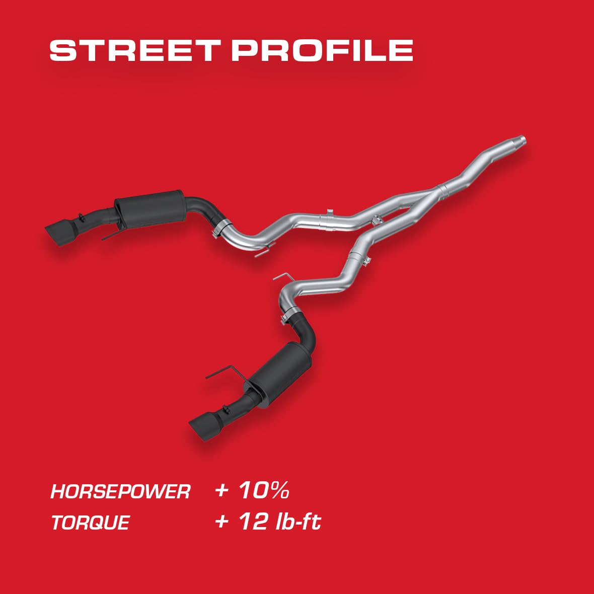 3" MBRP Cat Back, Dual Split Rear, Street Version Exhaust System with 4.5" Tips (Black Coated)