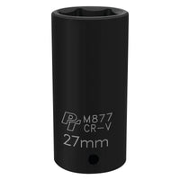 M877 Performance Tool 1/2-Inch Drive 6pt Impact Socket, 27mm