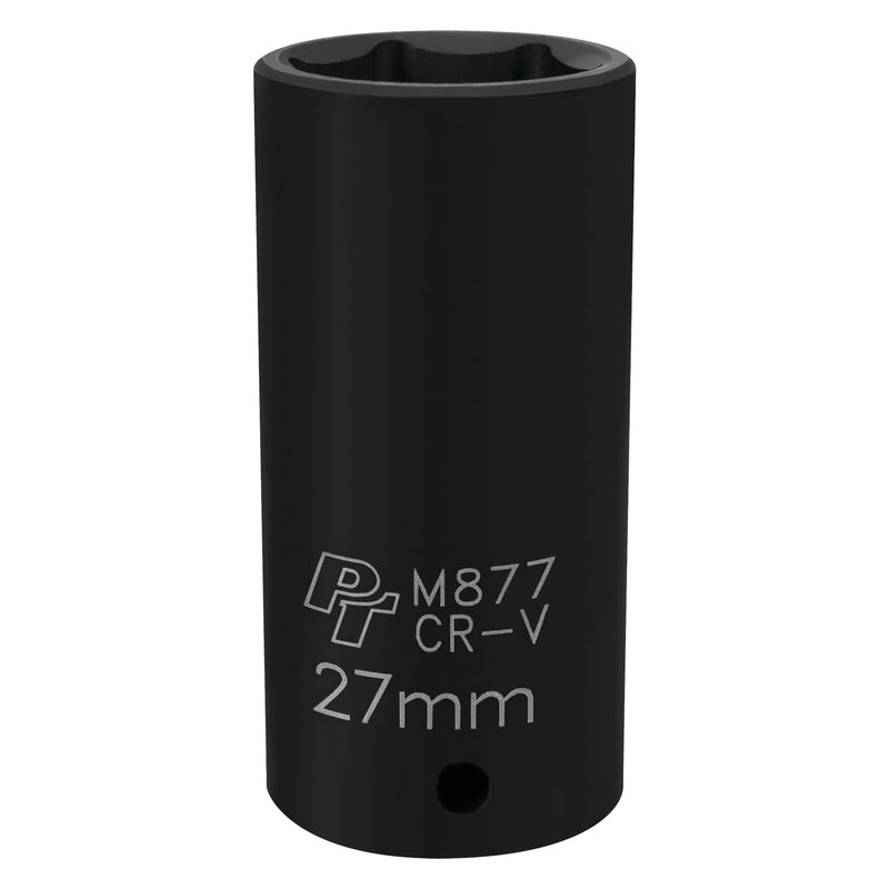 M877 Performance Tool 1/2-Inch Drive 6pt Impact Socket, 27mm