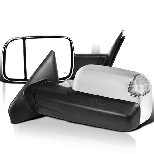 Spec-D Tuning Power Chrome Heated Towing Mirrors w/Amber Signal Compatible with 2002-2008 Dodge Ram Left + Right Pair