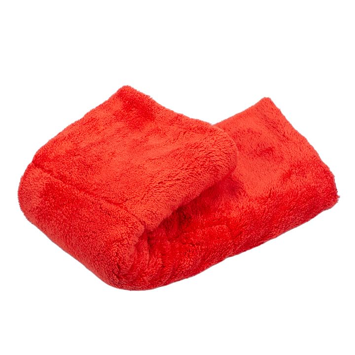 Big Red Maxshine Microfiber Towel (1000GSM) - Large Plush, Rinse-Free, Double-Sided Detailing for Cars (20”x28” / 51x71cm), Professional Auto Detailing Towel