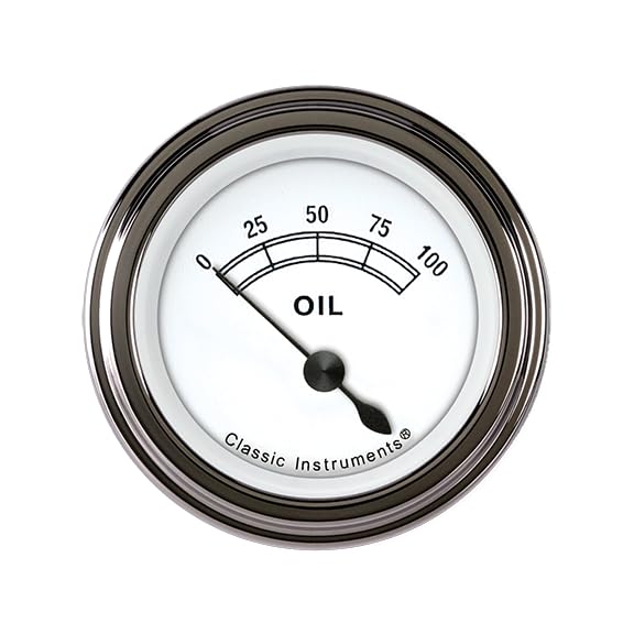 Classic Instruments Classic White CW81SLC 2 1/8" Oil Pressure Gauge