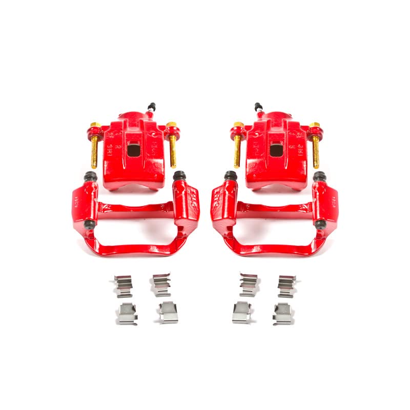 Power Stop S3276 Rear Pair of High-Temp Red Powder Coated Calipers for Toyota Sequoia 2008-2015, Toyota Tundra 2007-2015 [Model Specific]