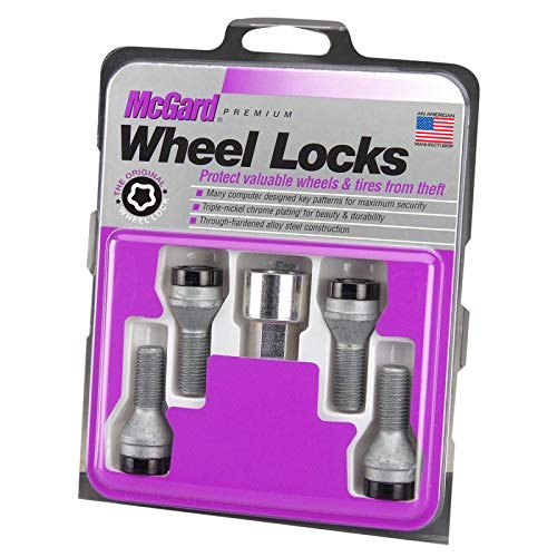 McGard Chrome Bolt Style 27178 Cone Seat Wheel Locks (M12 x 1.5 Thread Size) Set of 4, Black