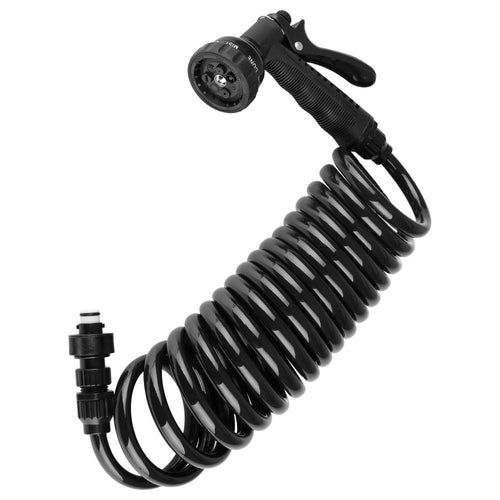 Dura Faucet RV Exterior Quick Connect DF-SA187-BK Sprayer with 7 Spray Settings and Coiled Hose Kit (Black)