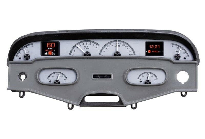 Dakota Digital HDX-58C-IMP-S Gauge Instrument System Compatible with 1958 Chevy Impala Silver Alloy