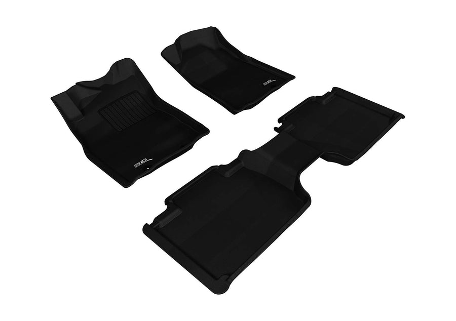 KAGU 3D MAXpider Custom Fit Floor Mat (BLACK) for 2012-2015 TOYOTA TACOMA ACCESS CAB - 1ST ROW 2ND ROW