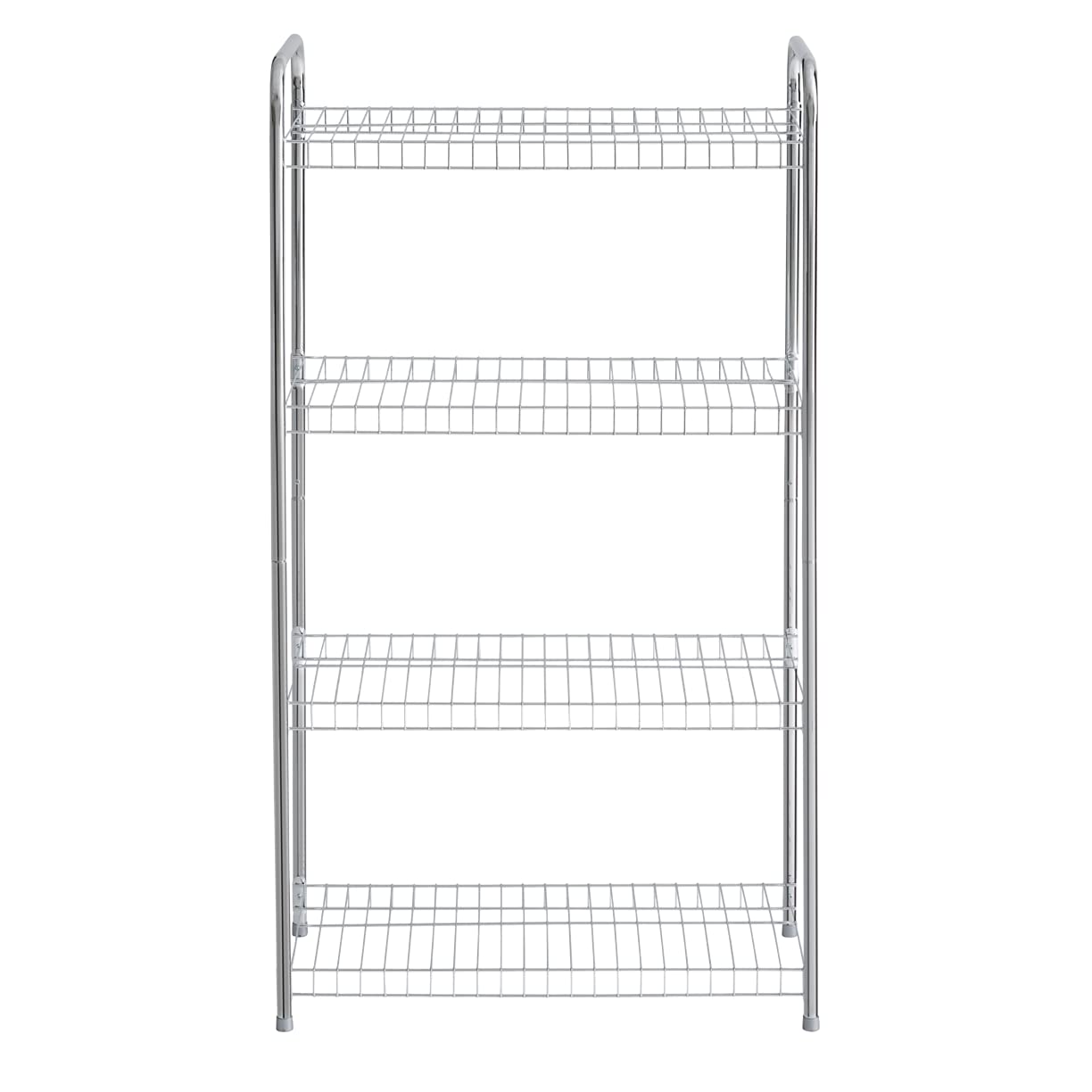 Rubbermaid Heavy Duty 4-Tier Wire Shelf, Satin Nickel, Easy Assemble with Hardware Included, for Food/Laundry/Closet Home Storage Use