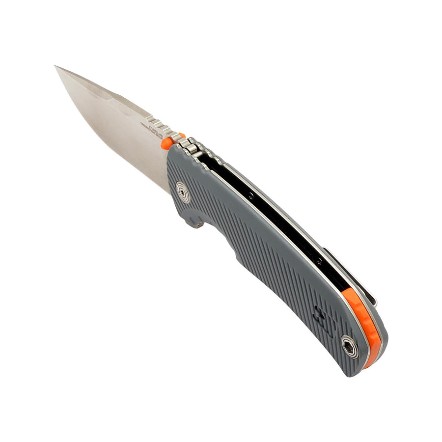 SOG FLK Tellus Daily Outdoor Full-Sized Frame Lock Folding Knife | GRN Handle | CRYO 440C Stainless Steel Blade | Reversible Pocket Clip, Wolf Gray, Blister Pack