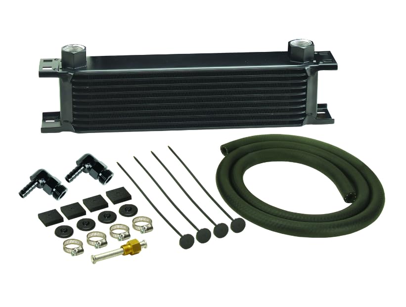 10-Row Derale Stack Plate Trans Cooler Kit (90° Fittings)