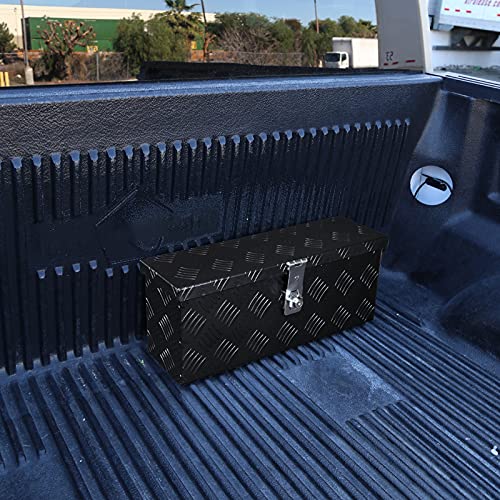 20" Heavy Duty Black Aluminum Tool Box SPEC-D TUNING Truck Pickup Trailer Storage + Lock + Keys