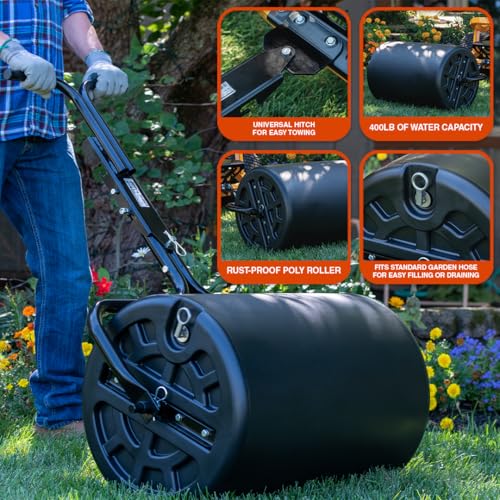 Poly Push Roller/Tow Behind Lawn Roller 18” x 24”