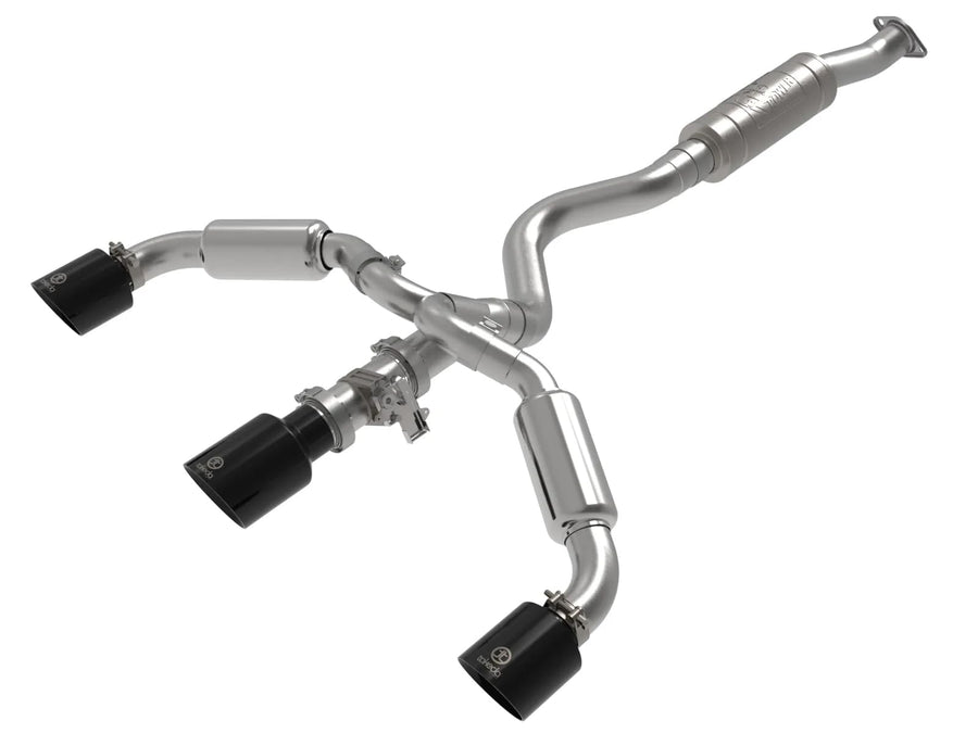 Gemini XV aFe Power 49-36070-B 3 IN to 2-1/2 IN 304 Stainless Steel Cat-Back Exhaust System w/Black Tips