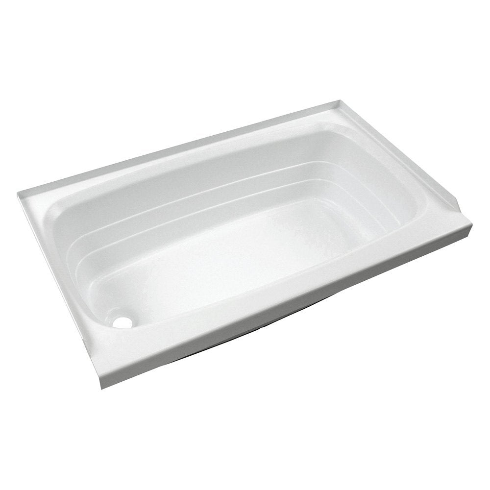 24" x 46" Lippert Replacement White Bathtub with Left Drain, Scratch-Resistant ABS Acrylic for RVs, Travel Trailers, 5th Wheels, Motorhomes - W2446LHSPK