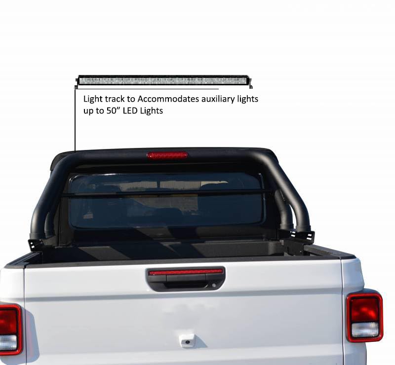 Black Horse Roll Bar Classic Black Includes 40" Led Light Bar Compatible with 2020-2024 Jeep Gladiator-RB09BK-KIT