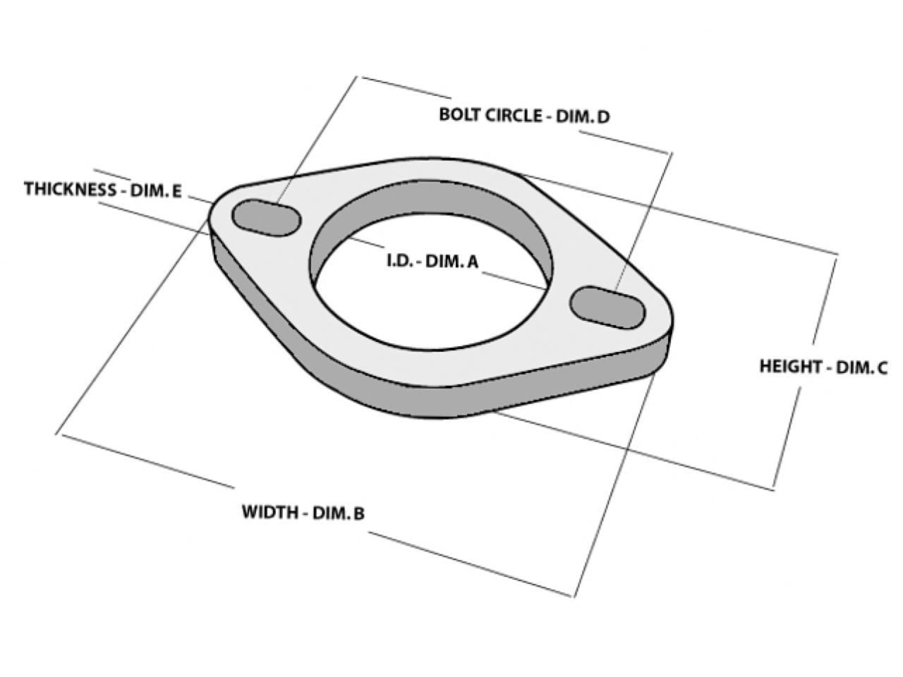 1473 Vibrant 2-Bolt T304 SS Exhaust Flanges (3in I.D.) - 5 Flange Bulk Pack