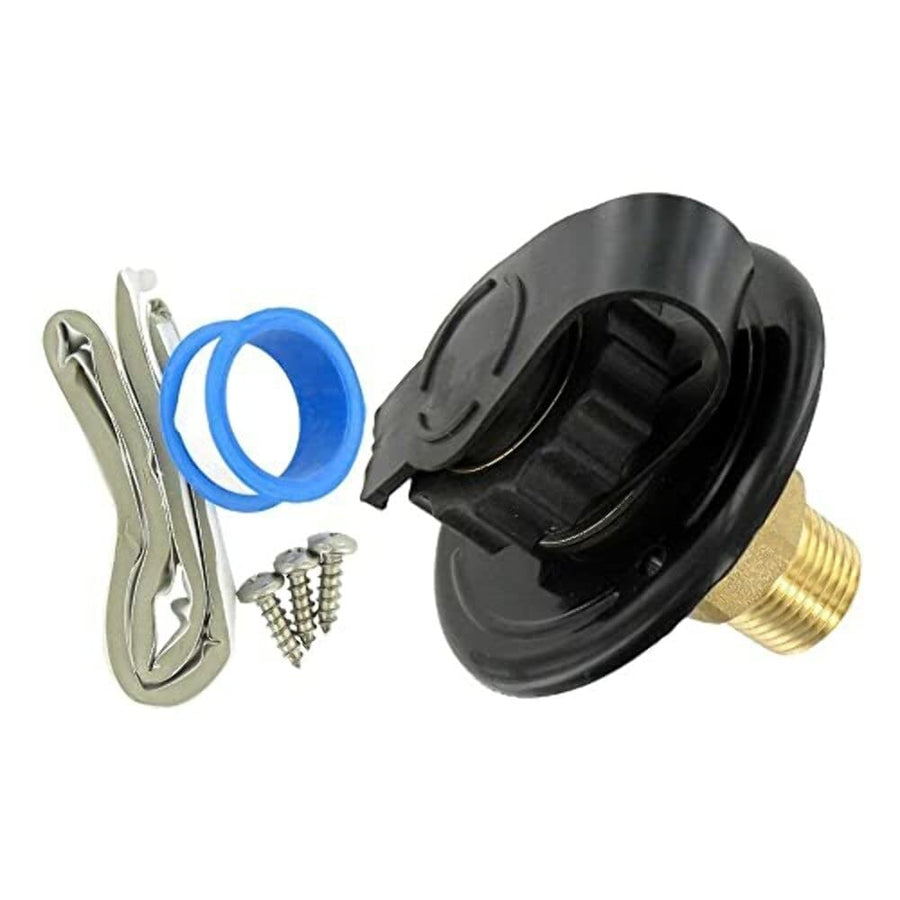 Valterra A01-0169LFVP Water Inlet Black Plastic Lead-Free Flange