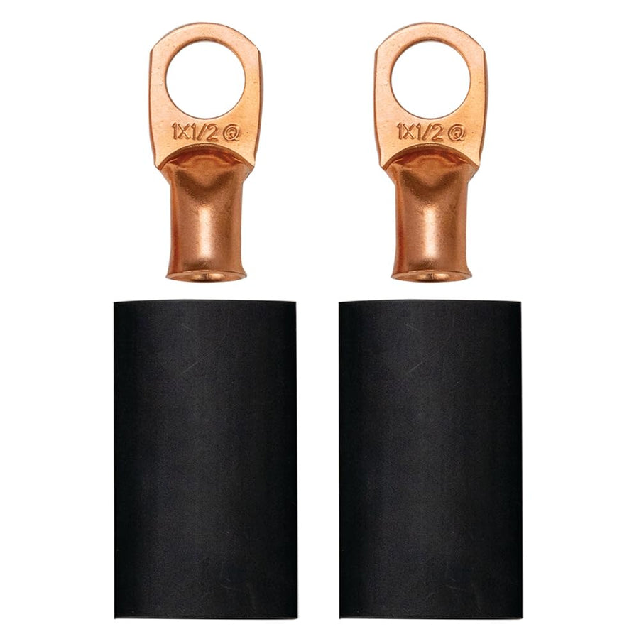 Battery Cable Terminal Kit Moroso 74159 for Crimp/Solder, 1 Ga Wire, 1/2 Diameter Stud, Pack of 2