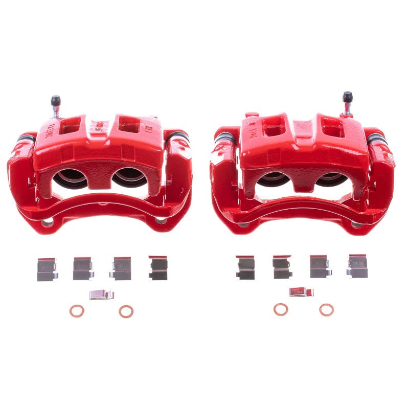 Power Stop S2800 Front Pair of High-Temp Red Powder Coated Calipers