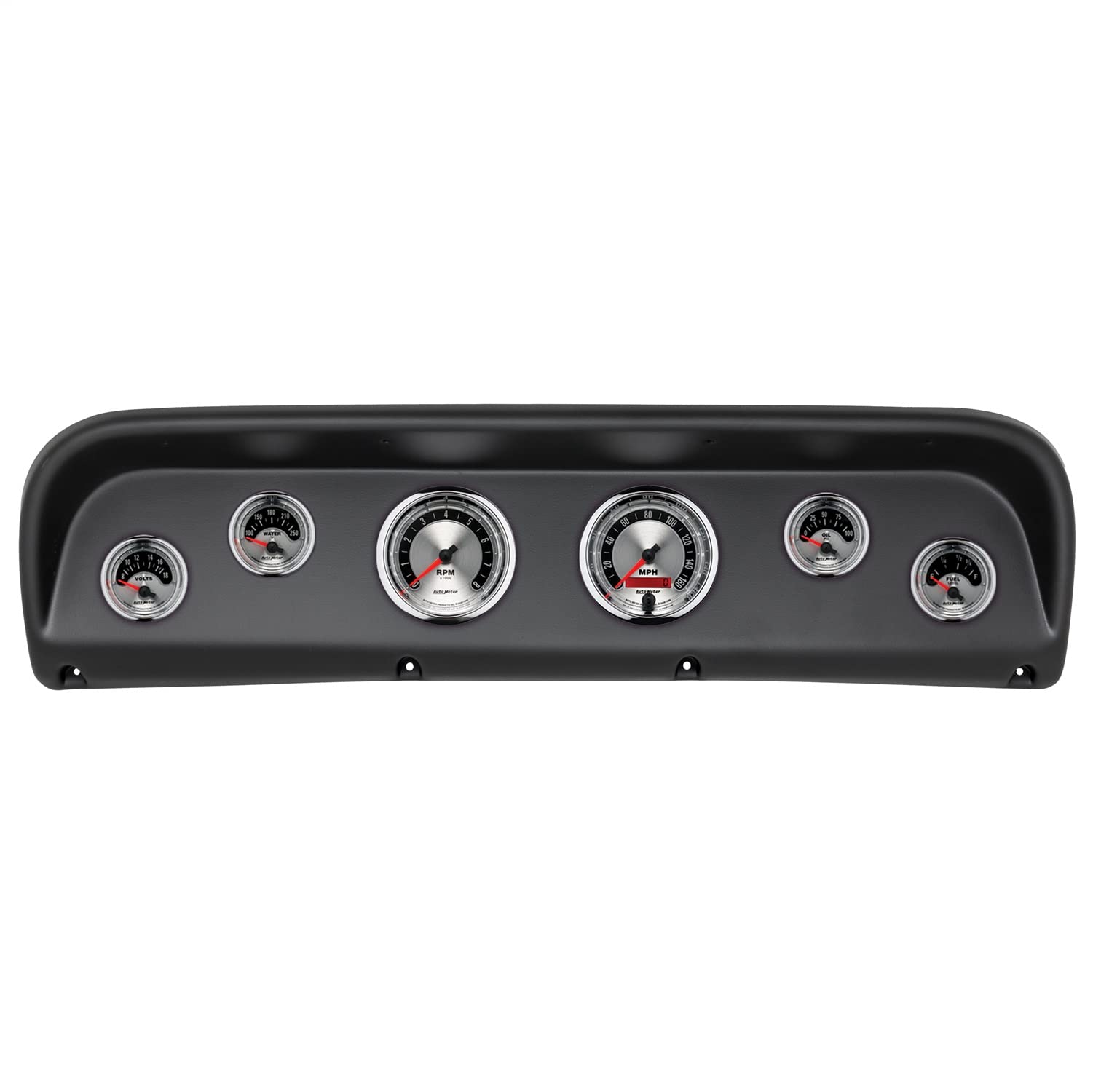 AutoMeter Dash Kit Direct Fit, Ford Truck 67-72, Tach/Mph/Fuel/Oilp/Wtmp/Volt, American Muscle (2145-01)