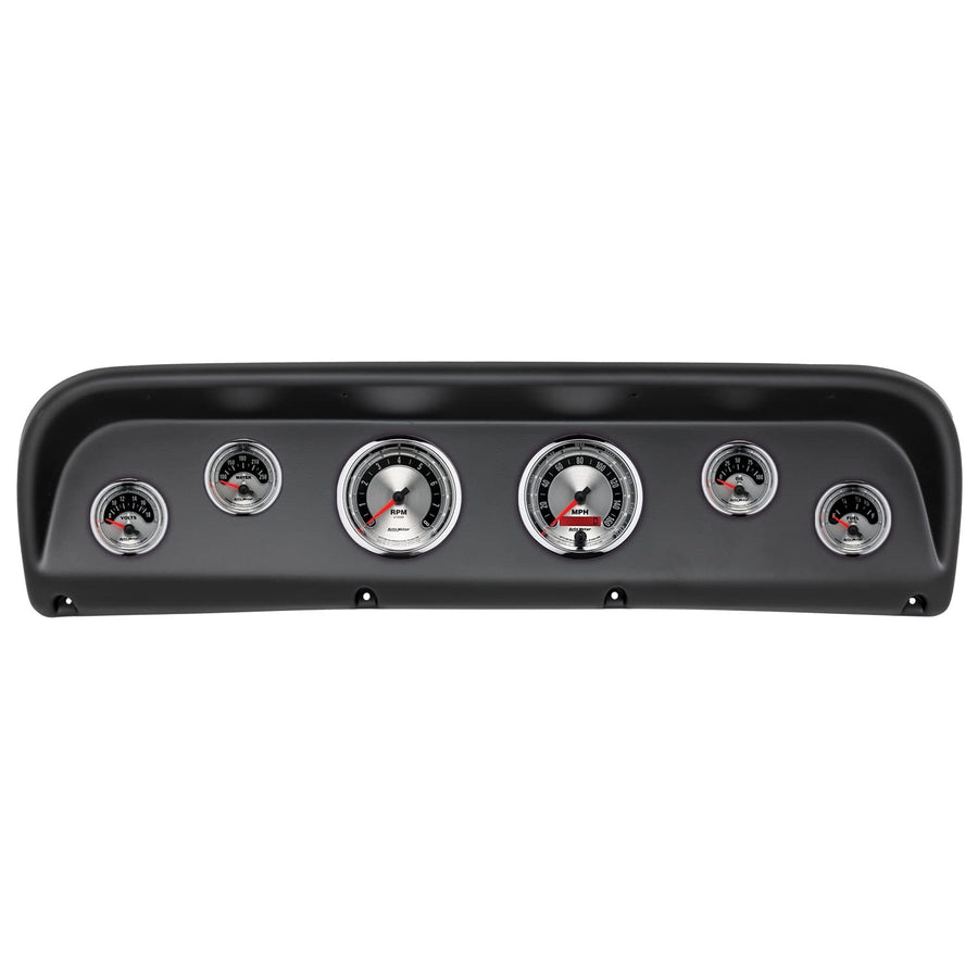AutoMeter Dash Kit Direct Fit, Ford Truck 67-72, Tach/Mph/Fuel/Oilp/Wtmp/Volt, American Muscle (2145-01)