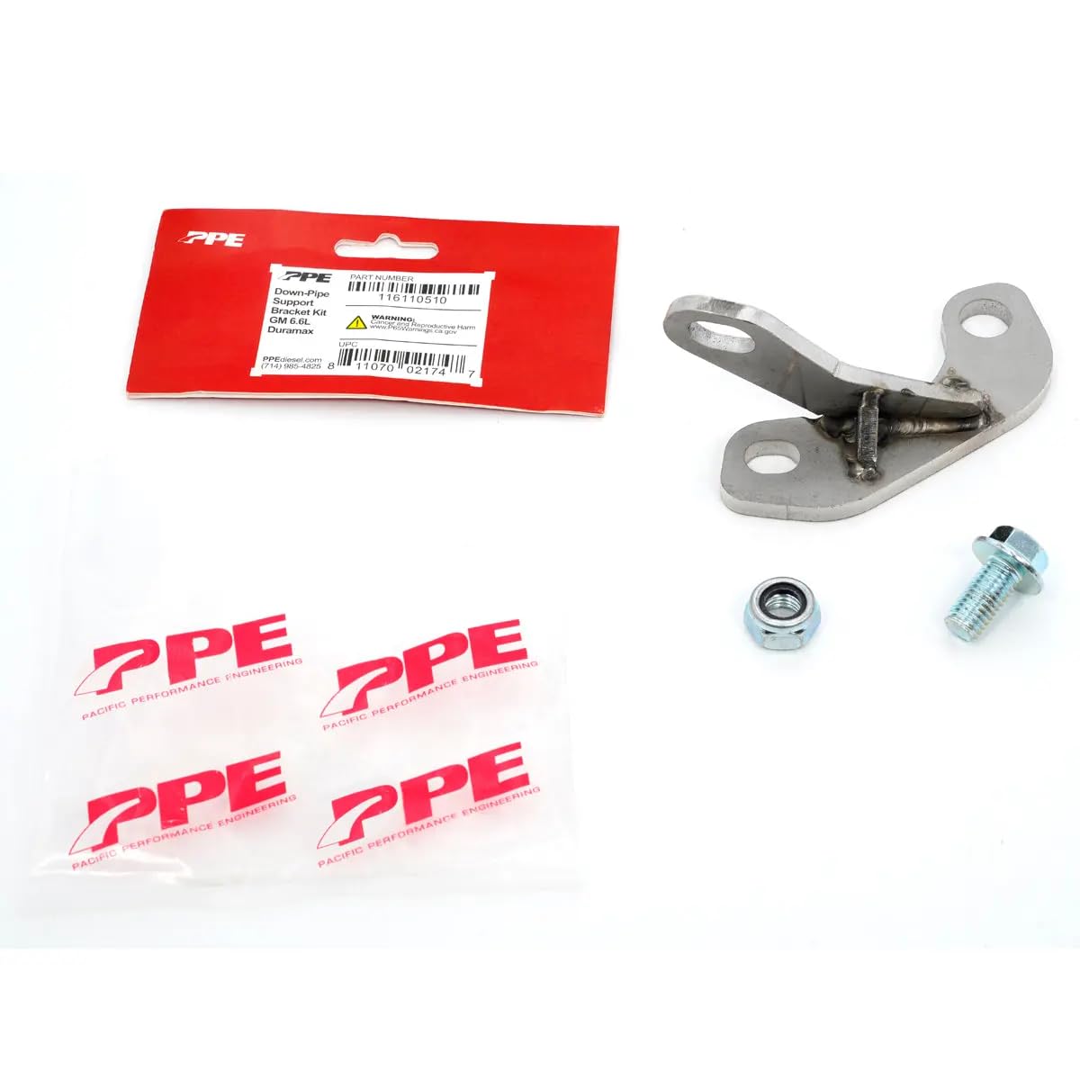 Downpipe Support Bracket Kit PPE 116110510 Compatible with 2001-2016 GM Duramax w/PPE Manifold Up-Pipe Kit