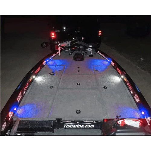 High Intensity LED Oval Courtesy Light/Rock Light Kits T-H Marine Black/Blue (4) & White (2) LED 6 Pack