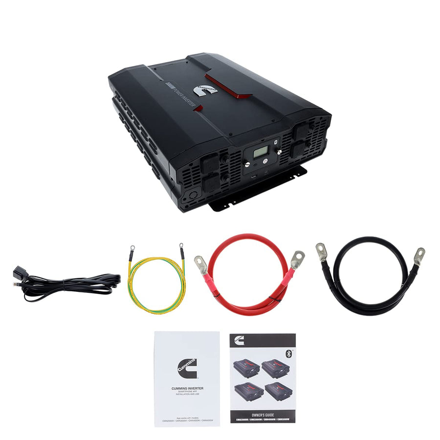 5000 Watts Cummins Inverter Modified Sine Wave Truck Inverter 12 Volts to 110 Volts Four AC Outlets Two USB Ports (Plus Cable Kit)- CMN5000W - Inverters for Vehicles, Van Life, Camping