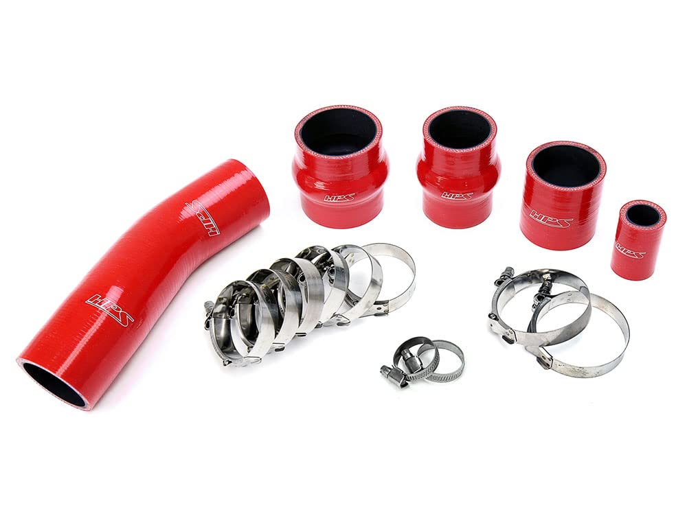 HPS High Temp Red Reinforced Silicone Intercooler Turbo Hose Boots Kit with T Bolt Clamps 57-1711-RED