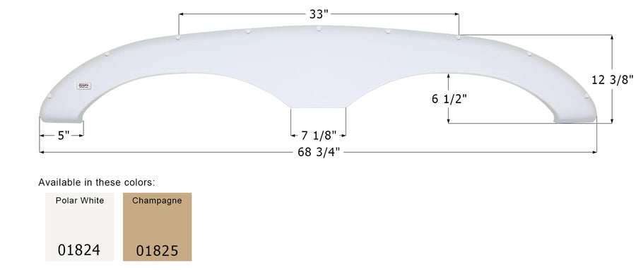 Fender Skirt, ICON Tandem, Sunline, FS1824, Polar White