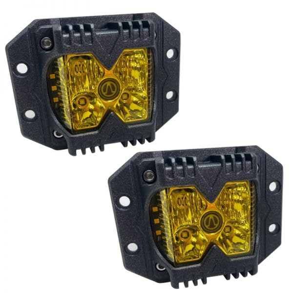 40-Watt Race Sport Lighting Auxiliary Light Fit LED Auxiliary Flush Mount Light with Amber Side Strobe RS02FMA