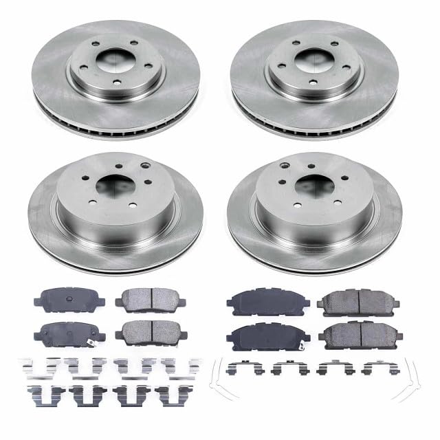 POWERSTOP Autospecialty KOE6361 Front and Rear Replacement Brake Kit-OE Brake Rotors & Ceramic Brake Pads For Nissan Quest 2011-2017 [Model Specific]
