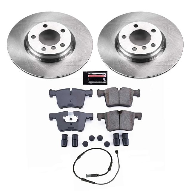 Power Stop KOE6854 Front Replacement Brake Kit-OE Brake Rotors & Ceramic Brake Pads and 1 Autospecialty Front Sensor Wire
