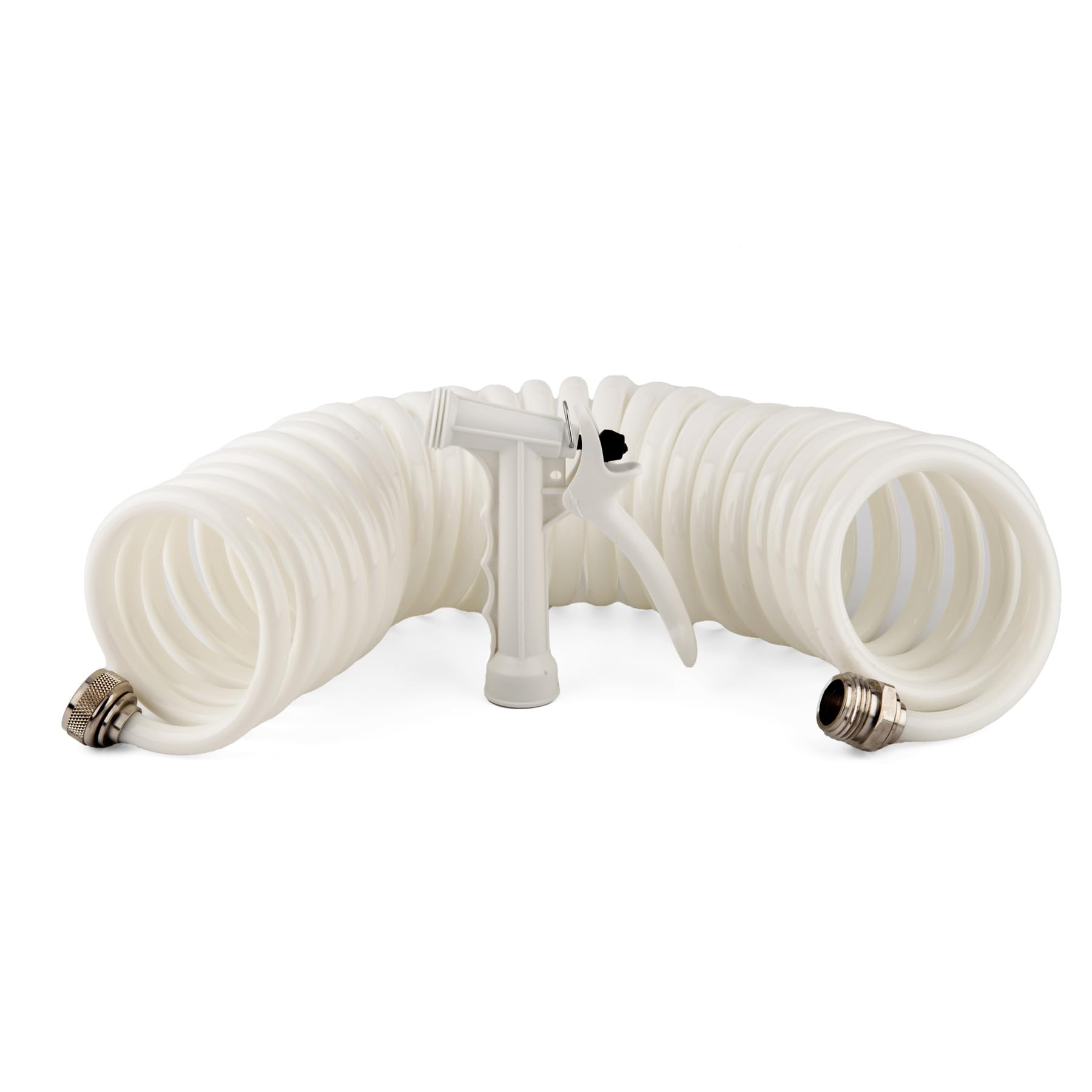 Washdown Hose 25' with Pistol Grip Nozzle - White