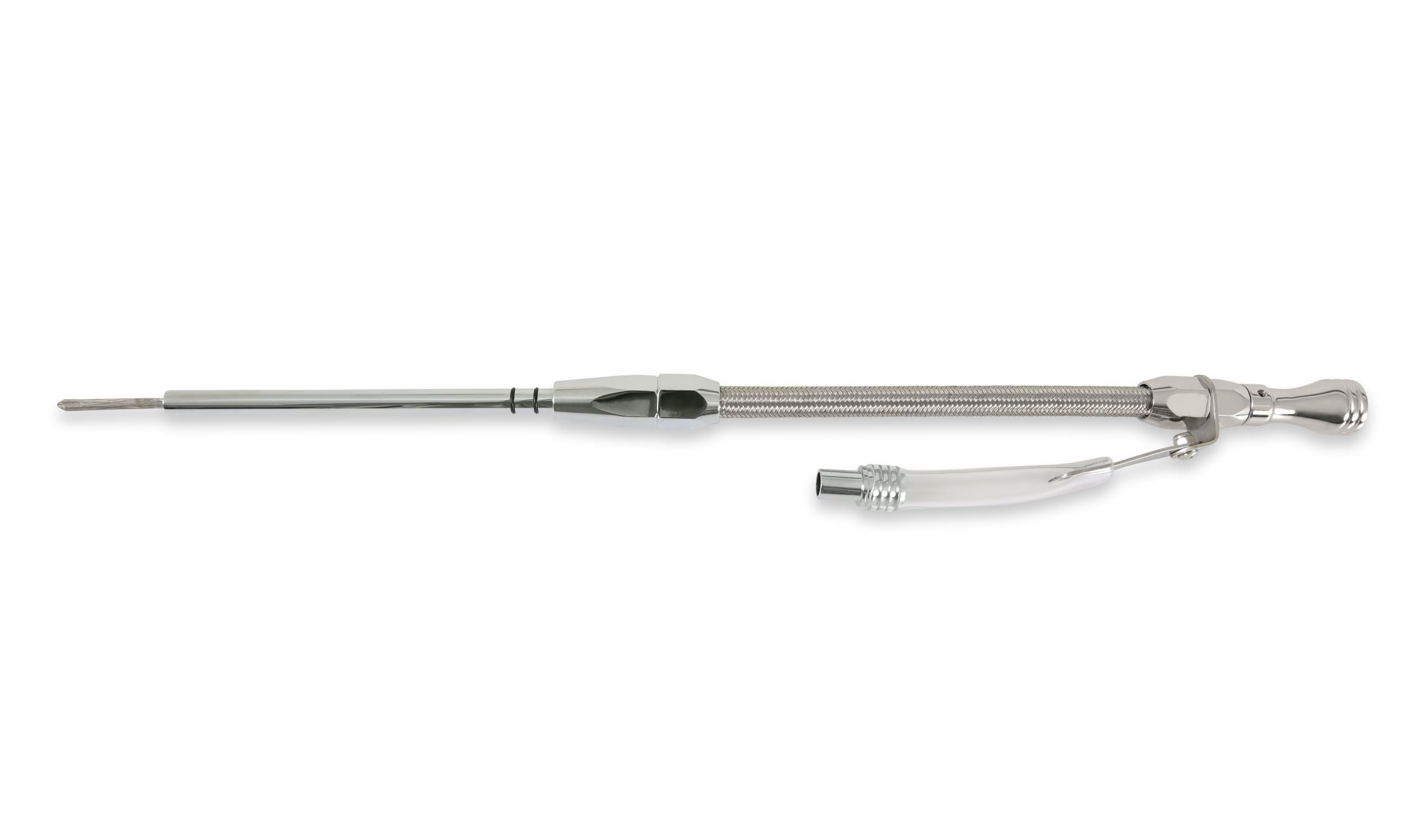 Engine Oil Dipstick & Tube Mr. Gasket 9705G - Braided Stainless Steel