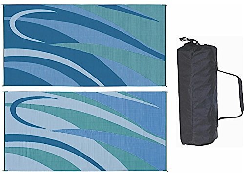 Ming's Mark 8' x 16' Blue/Green Graphic Mat GB3BLUGRN