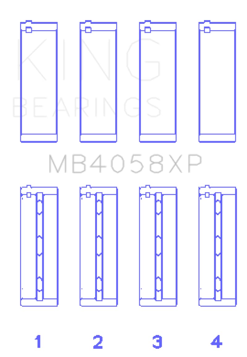 MB4058XP King Bearings Main Bearing (Mb4058Xp Xp Series; Tri-Metal Performance), 1 Pack