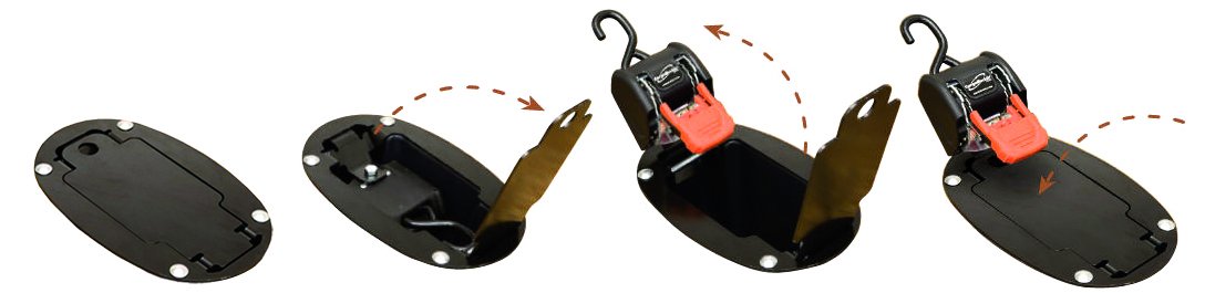 Flush Mount CargoBuckle Tie Down Straps